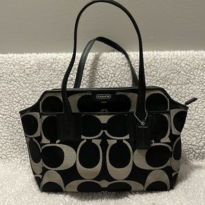 Black Coach purse with white C’s